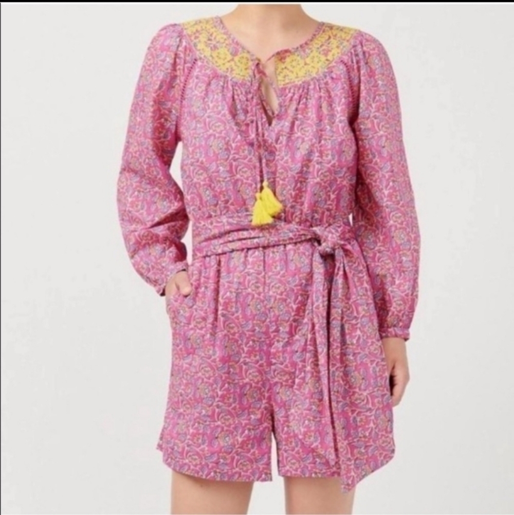 J Crew Nicola Long Sleeve Floral Romper